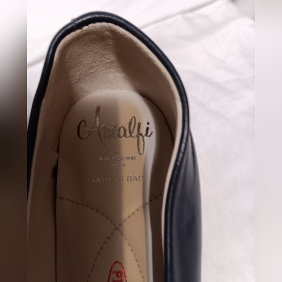 Amalfi by Rangoni Women’s Shoes Navy Blue Pointed Toes Block Heels Size 4.5 - Picture 9 of 11